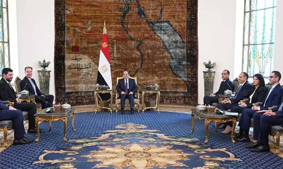 President Sisi discusses with the President of the World Economic Forum encouraging the foreign private sector to invest in Egypt