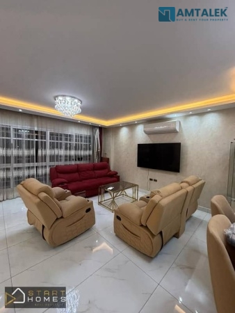 Ground floor apartment with garden for rent, furnished, in Madinaty B10, area 150 meters + 40 meters garden, fully air-conditioned