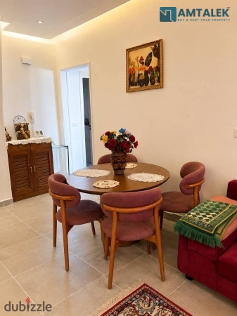 Furnished apartment for rent in the Celia Compound, Administrative Capital, with two bedrooms and a bathroom, fully air-conditioned and finished to a high standard.