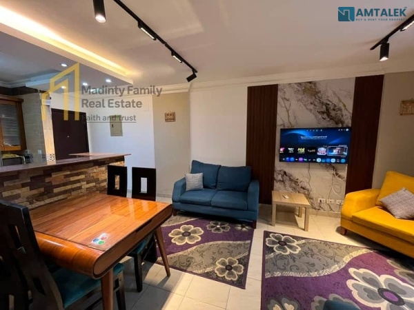For rent, a ground apartment with a private garden, furnished, with special finishing B10