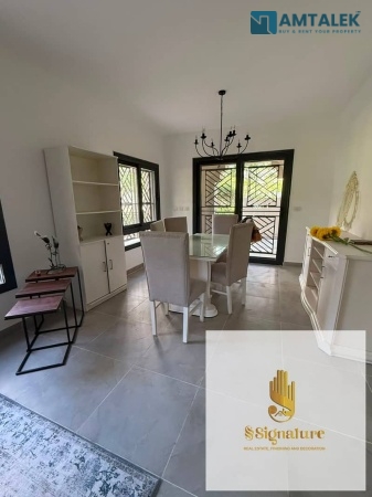 Furnished apartment for rent, ultra-super-lux finishing, first occupancy, in Celia Compound, Talaat Mostafa, New Administrative Capital, garden view