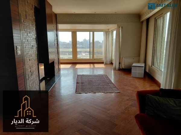 Apartment for rent in Zamalek — Nile Corniche Street, 300 sqm, direct Nile view