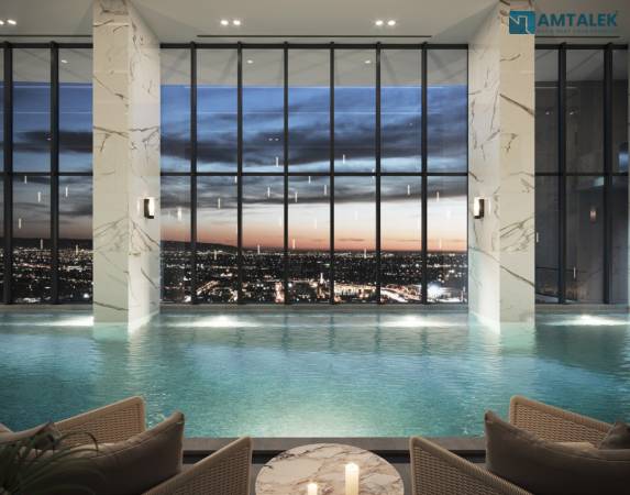 Two-bedroom apartment for resale in Aeon Towers, 6th of October City, by Markaz Real Estate Development, fully finished.